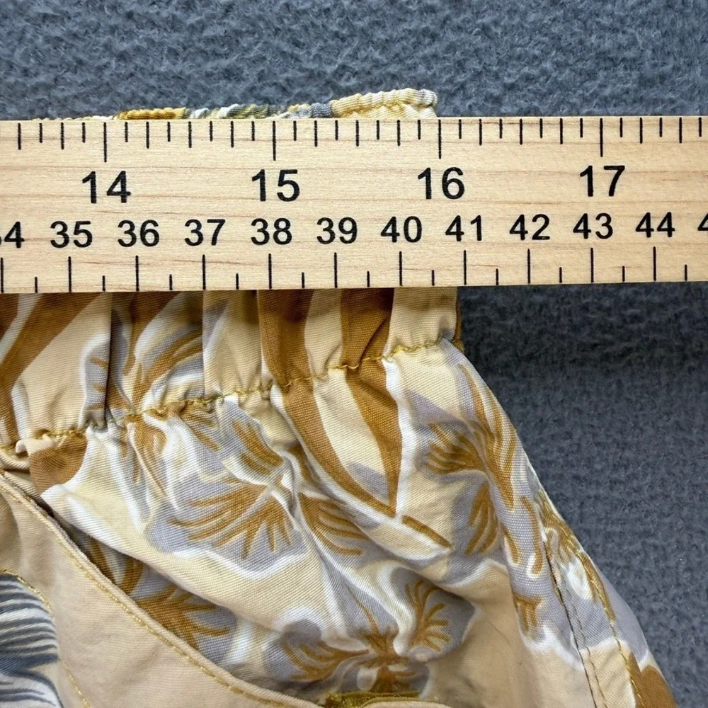 Tommy Bahama Swim Trunks Board Shorts XL Floral‎ Tan Nylon Cargo Mesh Lined Mens